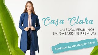 Jaleco Feminino Acinturado Abertura Italiana 200002 Preto - Clara