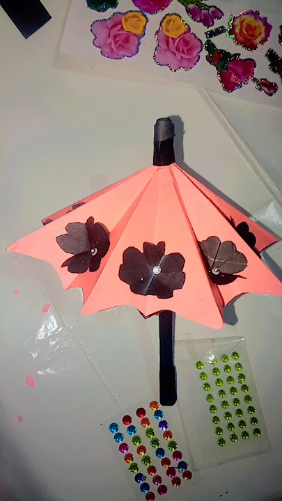 how to make paper umbrella that open and close#origami umbrella#flower umbrella#mini  cute umbrella