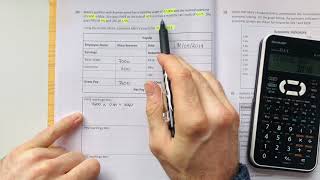 Interpreting and Completing a Wage Slip (2019 JC Business Studies Q18 Part B)