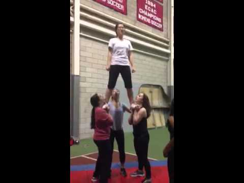 basic cheerleading stunts cradle youtube cradle cheerleading flyer