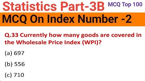 MCQ on Index Number part 2 | Statistics MCQ