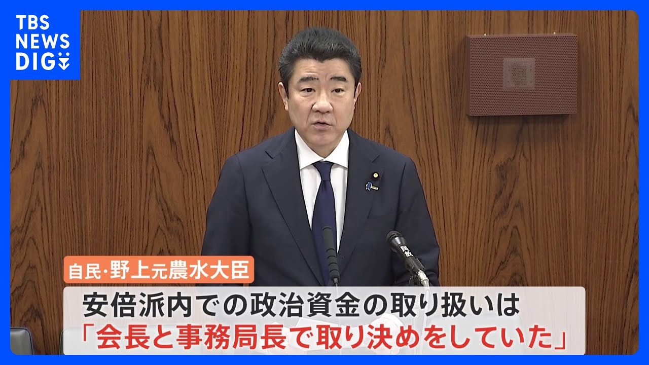 政治資金「会長と事務局長で取り決め」 参院政倫審で野上元農水大臣が