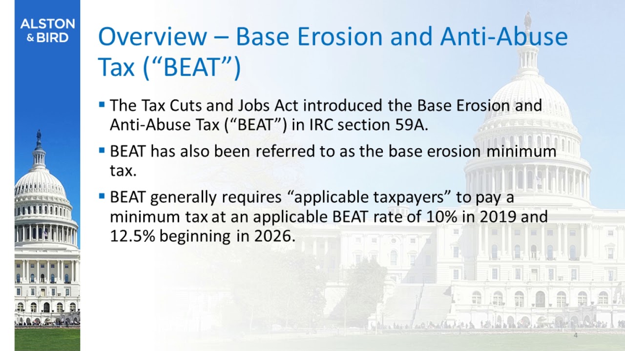 apparat flydende kærlighed TCJA Proposed Regulations – Weekly Client Update | Base Erosion and  Anti-Abuse Tax (BEAT) - YouTube