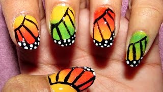 butterfly nail simple gradient spring