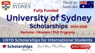 University of Sydney Scholarships for International Students in Australia 2024 | Fully Funded | USYD