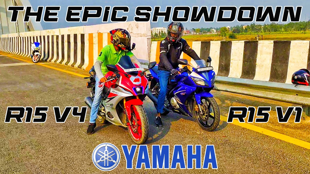 Yamaha R1 Vs R15 YAMAHA R15 V4 VS YAMAHA R15 V1 😱 THE MOST EPIC BATTLE 😱 #longrace # ...