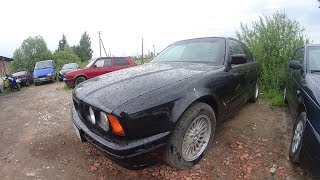 BMW e34 530 (12 серия) Замена лобового стекла. Ремонт дверной ручки.