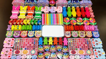 MIXING SLIME WITH CLAY VS MAKEUP VS GLITTER ! Mixing Random Things Into GLOSSY Slime #6787