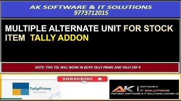 MULTIPLE ALTERNATE UNIT FOR STOCK ITEM TALLY ADDON