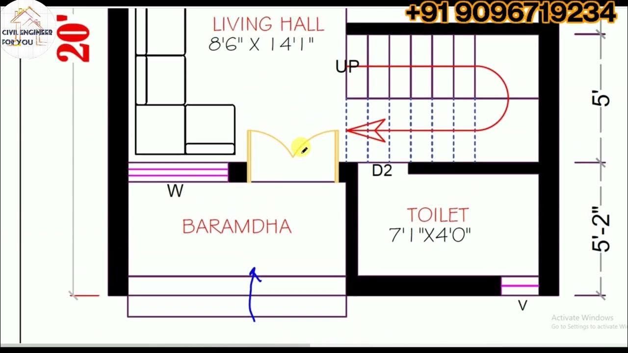 17x20-small-house-plan-west-face-17x20-home-design-17-by-20-house-plans-youtube