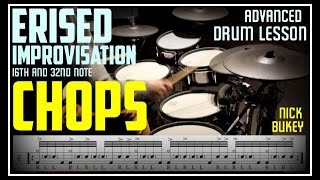 ERISED Improvisation 16th and 32nd Note Chops (Periphery) - Advanced Drum Lesson By Nick Bukey