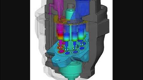 CFD Simulation of a Swash Plate Piston Pump using Simerics CFD, formerly known as PumpLinx
