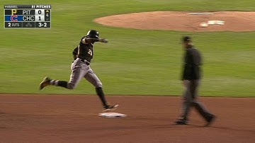 PIT@CHC: Polanco slugs a triple to the corner