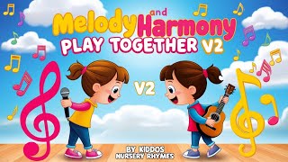 Melody and Harmony Play Together V2 | Kids' Song with Lyrics | Tiny Tots Learning | 4K