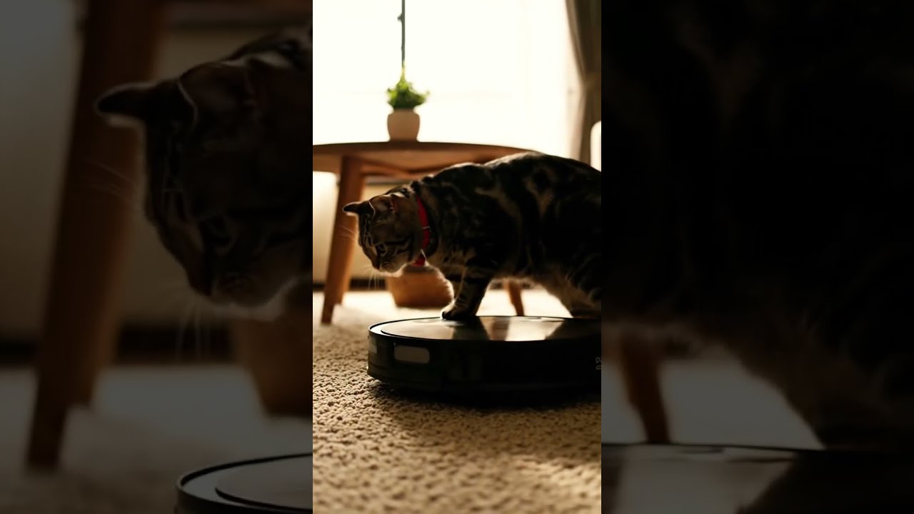 Кот vs пылесос: невероятная дуэль, сгенерил в AI. Хочешь делать такие же видео? смотри описание