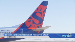 First Sun Country direct flights from RST to warm destinations take off
