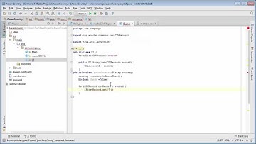 การเขียนโปรแกรมการค้นหาข้อมูลแต่ละประเทศอาเซียนด้วย Java:apache csv