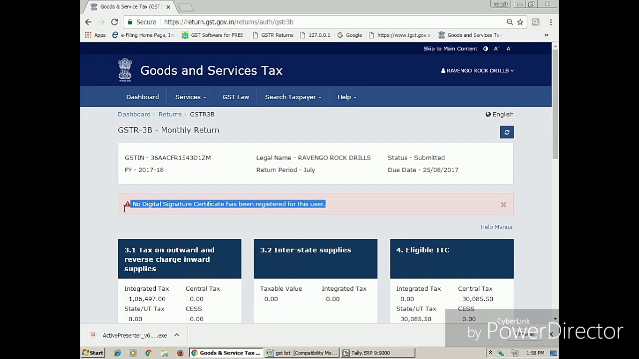 Atcivation of Digital Signature Certificate on GST Portal తెలుగు లో
