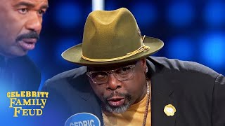 PRESSURE! Steve Harvey tells Cedric, "Bernie's watching!" | Celebrity Family Feud