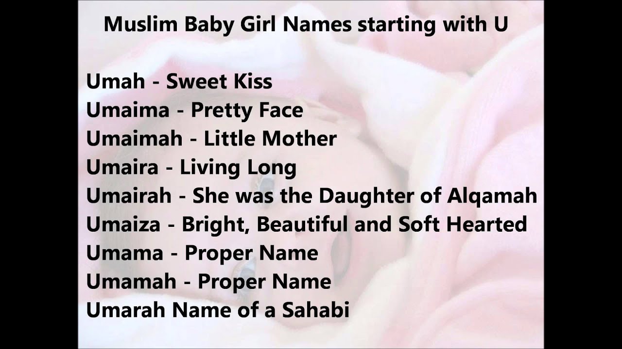 Modern and unique Muslim baby girl names starting with U - YouTube