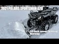 2021 polaris sportsman 570  heavy plowing in the dark