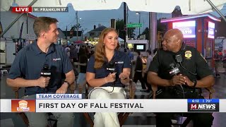 Jamee French and Robinson Miles chat with EPF Chief Philip Smith at Fall Festival