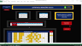 FREE LOTOFACIL SPREADSHEET 14 AND 15 POINTS IN EVERY DRAW WITH 21-NUMBER GROUPS