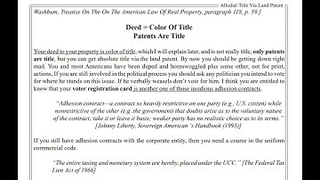 Deed = color of title - U.S. Citizen = Fiction - EXPLAINED