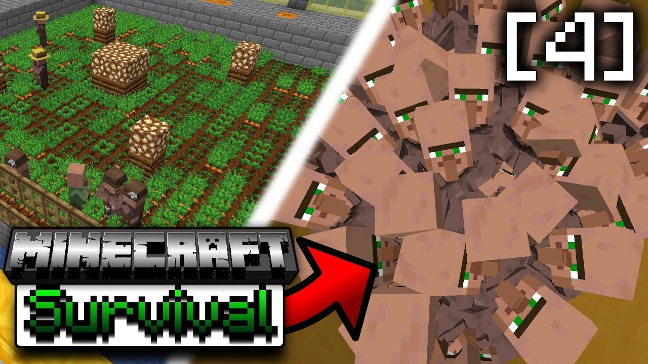 I Built a VILLAGER FARM in Minecraft Survival (#4) - YouTube