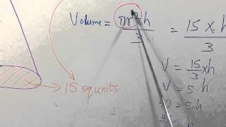 Height of a cone when volume and area of base are given
