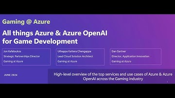 Azure Cloud and Generative AI for Game Development
