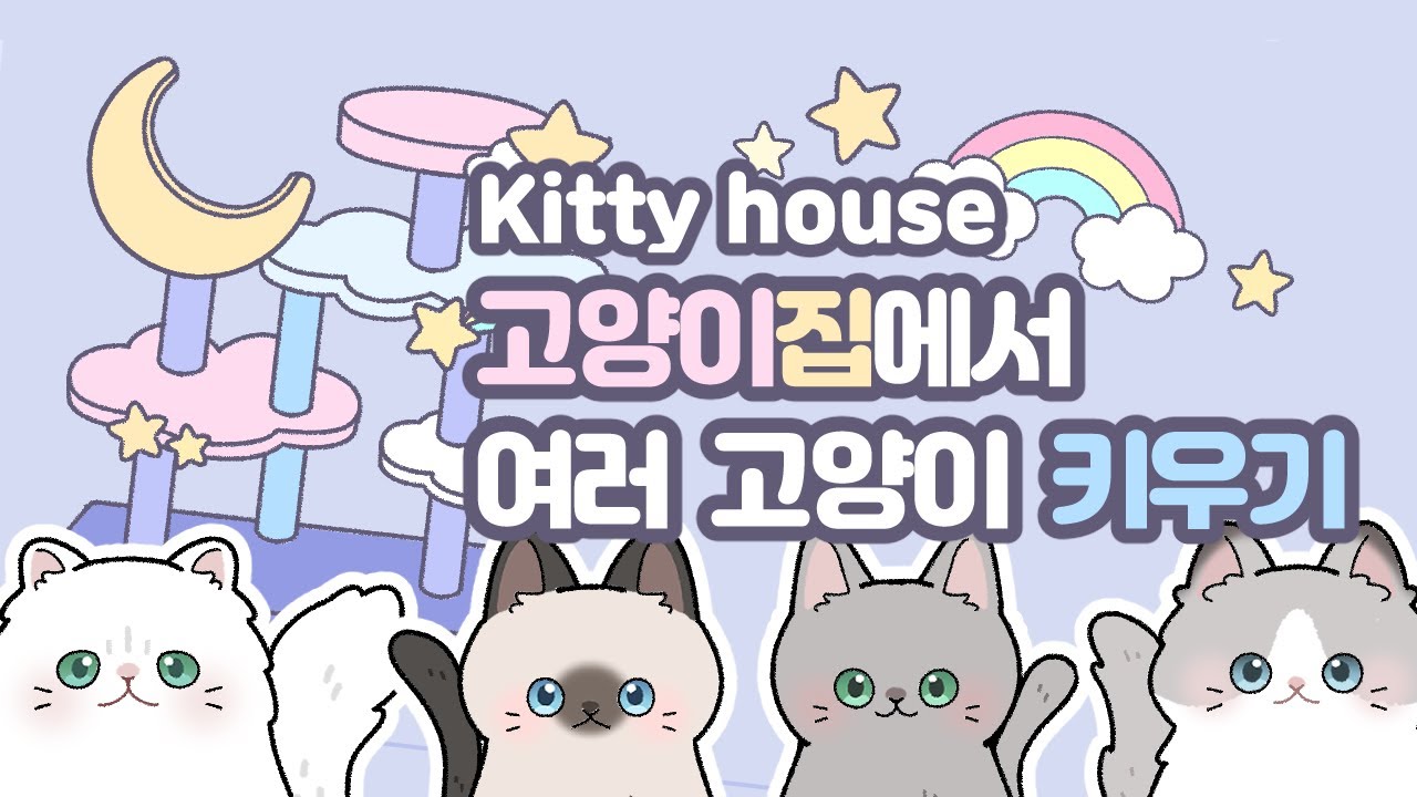 (eng)😺고양이 집에서 여러 고양이 키우기😺/🌈무료 도안공유🌈/종이구관 그리는법/쉬운 만들기/페이퍼 크래프트/미니어쳐/종이인형 옷입히기