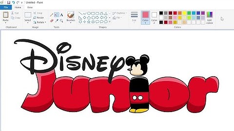 Hoe teken je een variant van het Disney Junior-logo met MS Paint | Hoe teken je op je computer