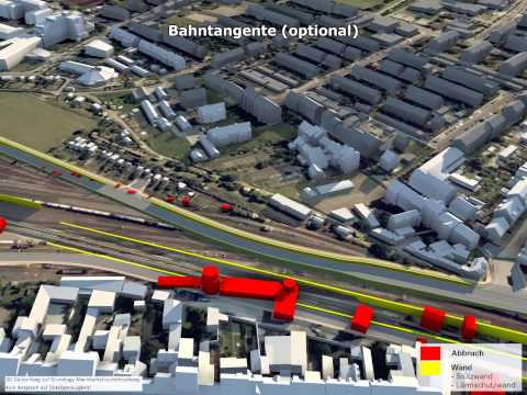 Bahnausbau Bamberg: Visualisierung der Durchfahrung mit Tunnel