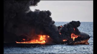 Un pétrolier en feu coule en mer de Chine
