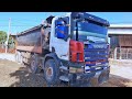 Gread Actoin! Road construction process goes smoothly in cooperation with Dozer and trucks 25.5t