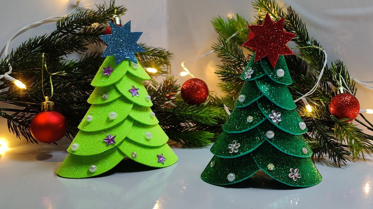 How to make Christmas Tree🌲/DIY Christmas Tree shaped Ornaments with