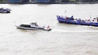 River Thames - dramatic rescue of a swimmer by the crew of the Heiko