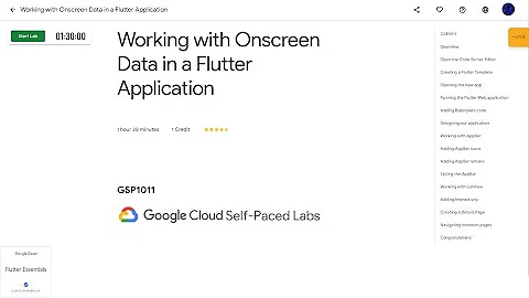 Qwiklabs | Working with Onscreen Data in a Flutter Application [GSP1011]