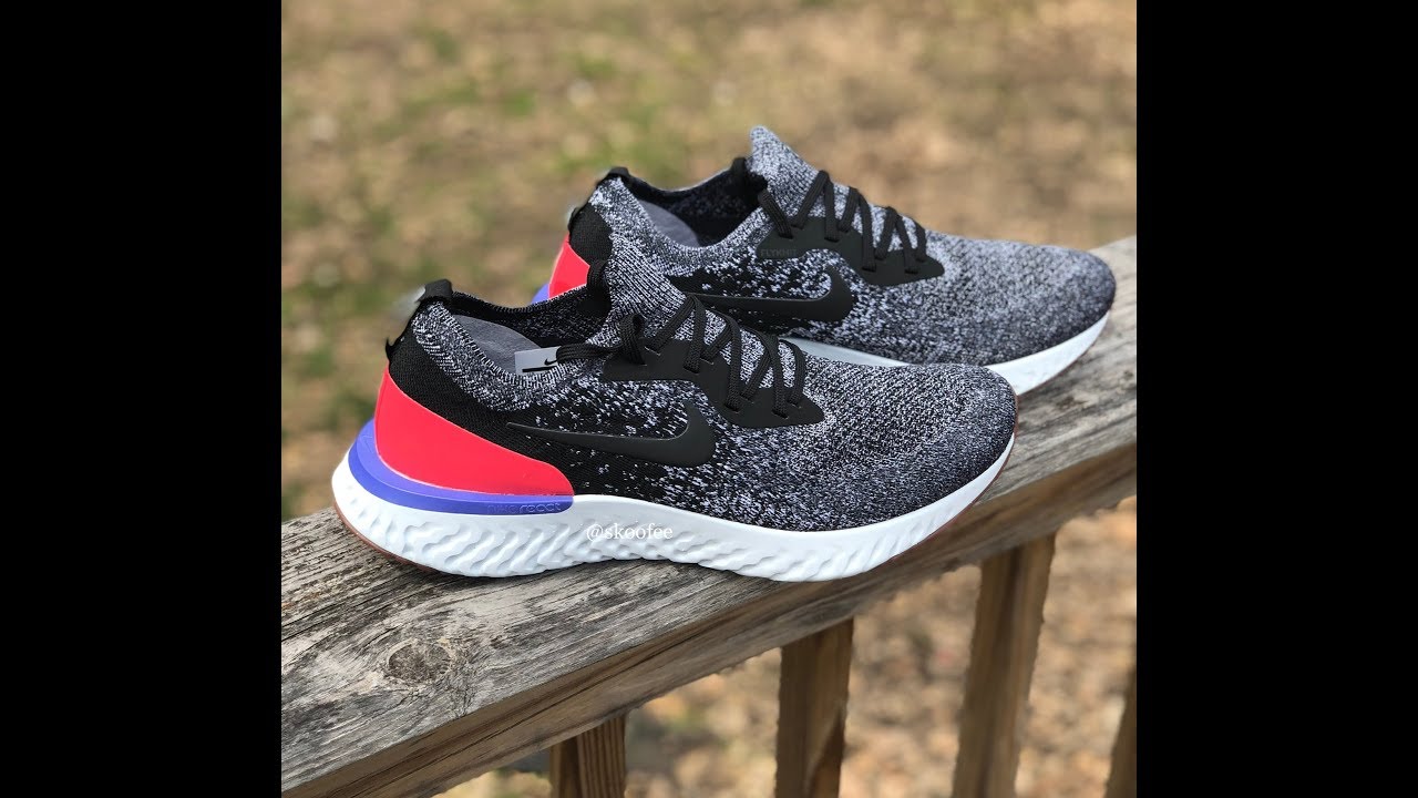 nike epic react flyknit black white red orbit