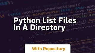python list files in a directory