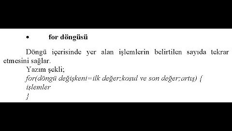 Arduino Komutlar  (For Döngüsü Kullanımı)
