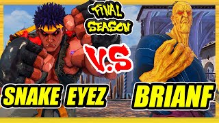 SFV CE 🔥 Snake Eyez (Kage) vs BrianF (Oro) 🔥 Ranked Set 🔥 Street Fighter 5