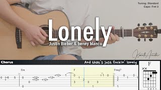 PDF Sample Lonely - Justin Bieber & benny blanco guitar tab & chords by Kenneth Acoustic.