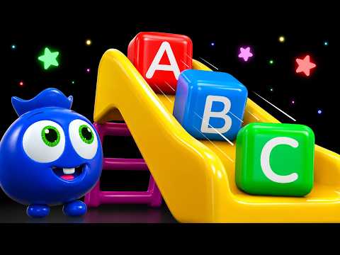 Learn ABCs with Funky Fruites 🍉The Alphabet Slide Adventure ! | Funky Fruits Baby Sensory ☀️