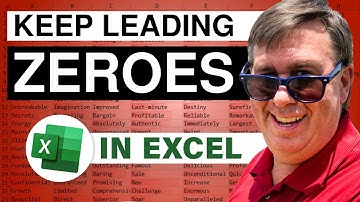 Excel - Keep Leading Zeroes During Data Entry - Episode 1878