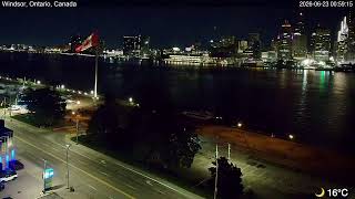 🔴 LIVE 24/7: Detroit River  | Detroit Skyline | Windsor, Ontario, Canada 🇨🇦