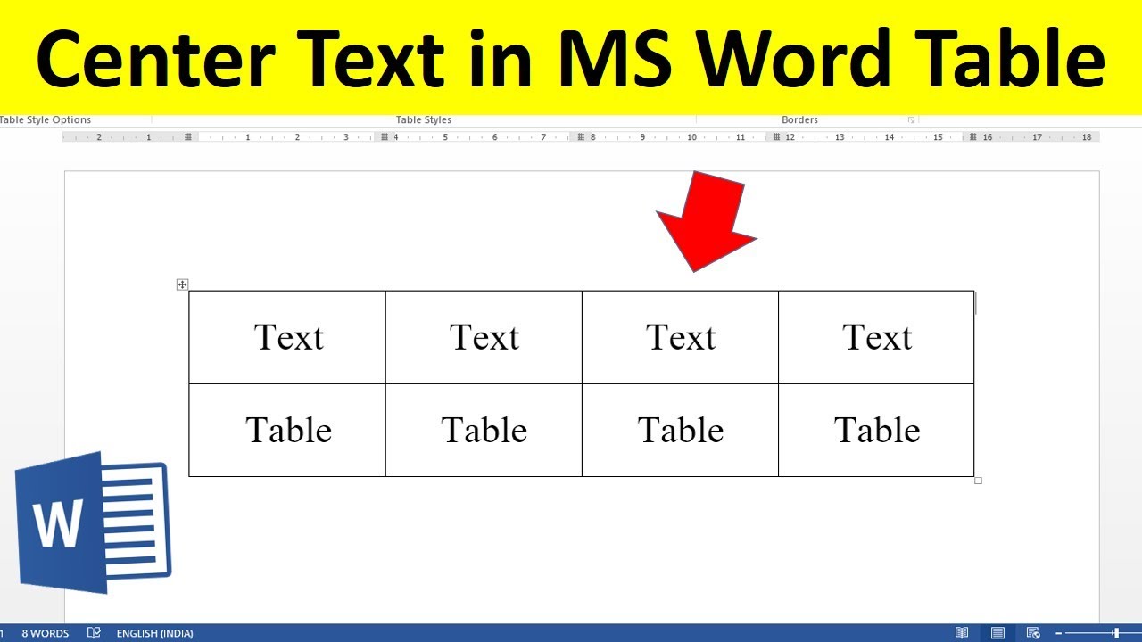 How to Center Text in MS Word Table - YouTube