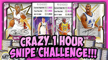 NBA2K20 1 HOUR SNIPE CHALLENGE!!! CRAZY PD SNIPE AND WE LIST A PD FOR 500 MT!? WE MADE TONS OF MT