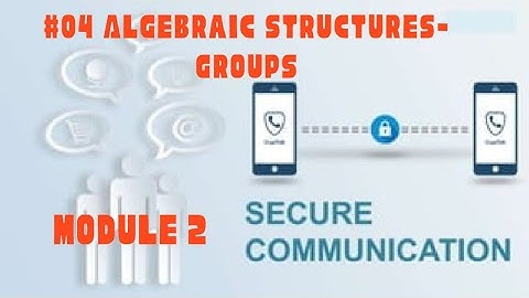 SC Module 2 Part 1 - Algebraic Structures- Groups